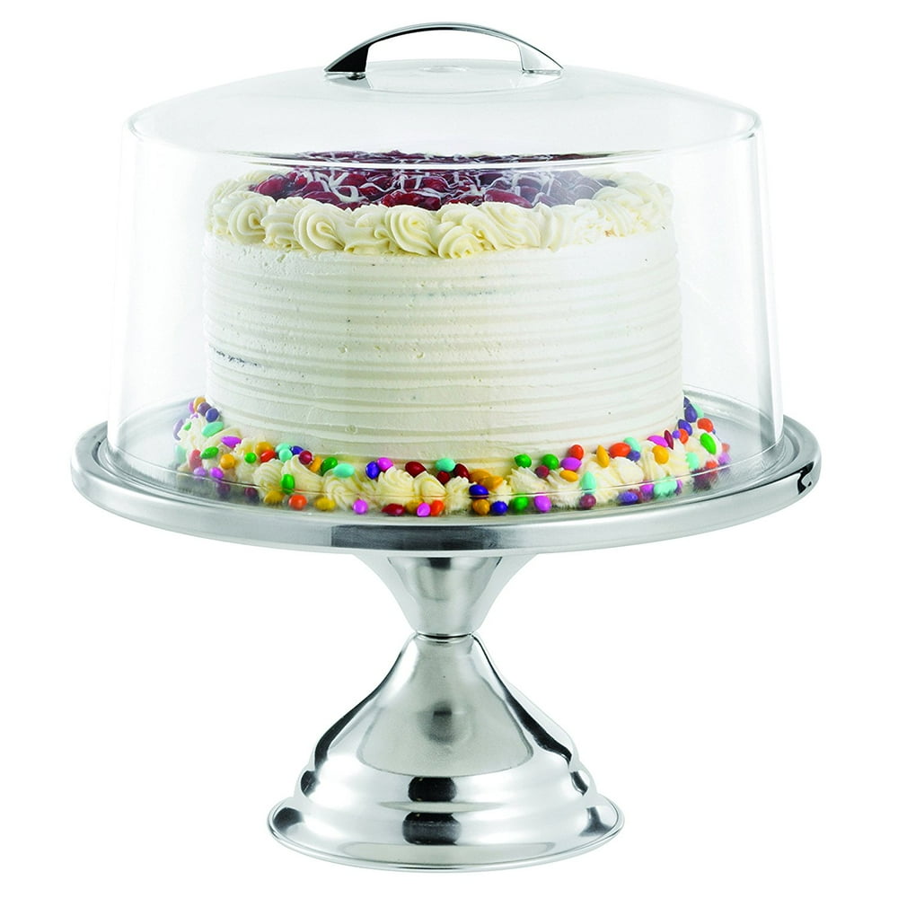 2 Piece Cake Stand with Cover Set, Base: Made of 18/8 Stainless Steel