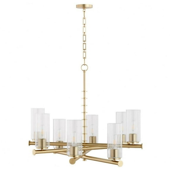 8 Light Chandelier-27 inches Tall and 32 inches Wide-Aged Brass Finish Bailey Street Home 183-Bel-5048519