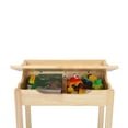 thumbnail image 5 of Flip Top Kids Table and Chair Set, Solid Wood Activity Desk with Storage Compartment, Ergonomic Child-Sized Study Play Set for Bedroom Playroom Age 3+, 5 of 9