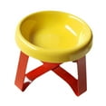 thumbnail image 3 of Cuenco para perros, cuenco de alimentación con soporte de Metal, protección del cuello, plato extraíble para gatos, contenedor de comida para Amarillo, 3 of 8