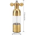 thumbnail image 2 of Wekity Pepper Mill Professional Refillable, Pepper Salt Grinder Refillable, Coarseness Manual Pepper Salt Grinder, for Kitchen (Gold Small)-0630, 2 of 5