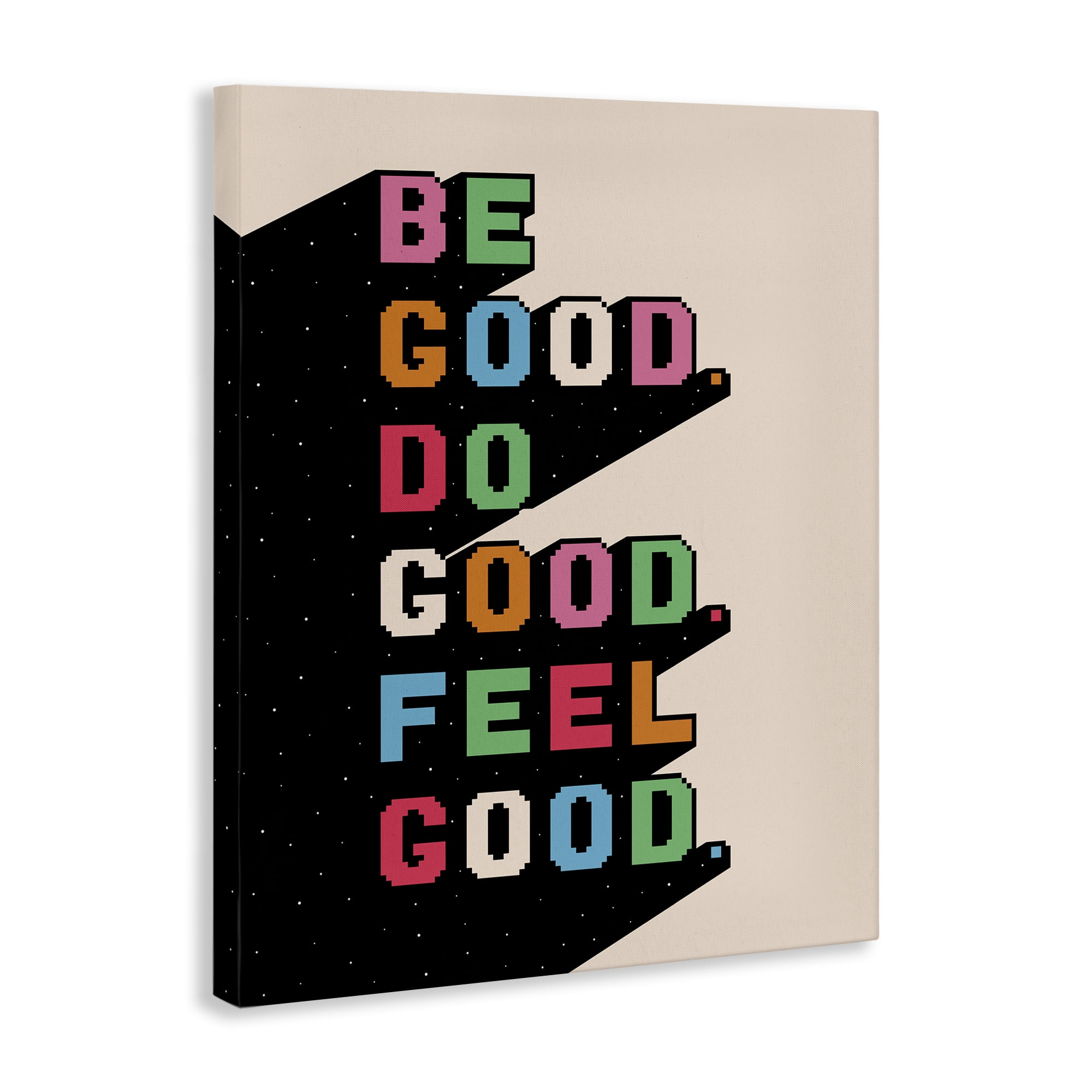 Stupell Industries Be Do & Feel Good Text & Numbers Painting Wrapped Canvas Art Print Wall Art, 16 x 20