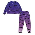 thumbnail image 5 of Yuyamidu Purple Bat Long Sleeve Pajamas for Women Set of 2 Halloween Loungewear Tops and Pants Casual Sleepwear Size 2XL Soft Pj Sets Womens Nightwear with Pockets, 5 of 7