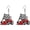 Black White Red, variant on Race Charm Earring for Women - Black & White Checkered Flag Dangle Drop Earrings - Race Day Gift for Racers & Fans