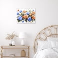 thumbnail image 2 of Rustic Floral Wall Art Watercolor Orange Blue Flower with Green Leaf on Wood Board Canvas Wall Art Farm Wildflower Framed Wall Art for Living Room Bedroom Bathroom Home Decor Ready to Hang,10x8 Inches, 2 of 5