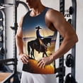 thumbnail image 5 of Cauagu Azure Sky Western Desert Cowboy Print Men's Sleeveless Muscle Shirts,Tank Tops Quick Dry Workout Tank Top Gym Muscle Tee Fitness Bodybuilding T Shirt for Men-Medium, 5 of 7