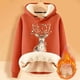 thumbnail image 2 of WILLBEST Sudadera de Mujer, Estilo Universitario, Cuello Redondo, Manga Larga, Talla Grande, con Estampado Navideño XXXX-Grande, 2 of 4