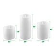 thumbnail image 6 of Stonebriar Collection 3 Pack Real Wax Assorted Size Flameless LED Pillar Candles with Remote and Timer, 6 of 7