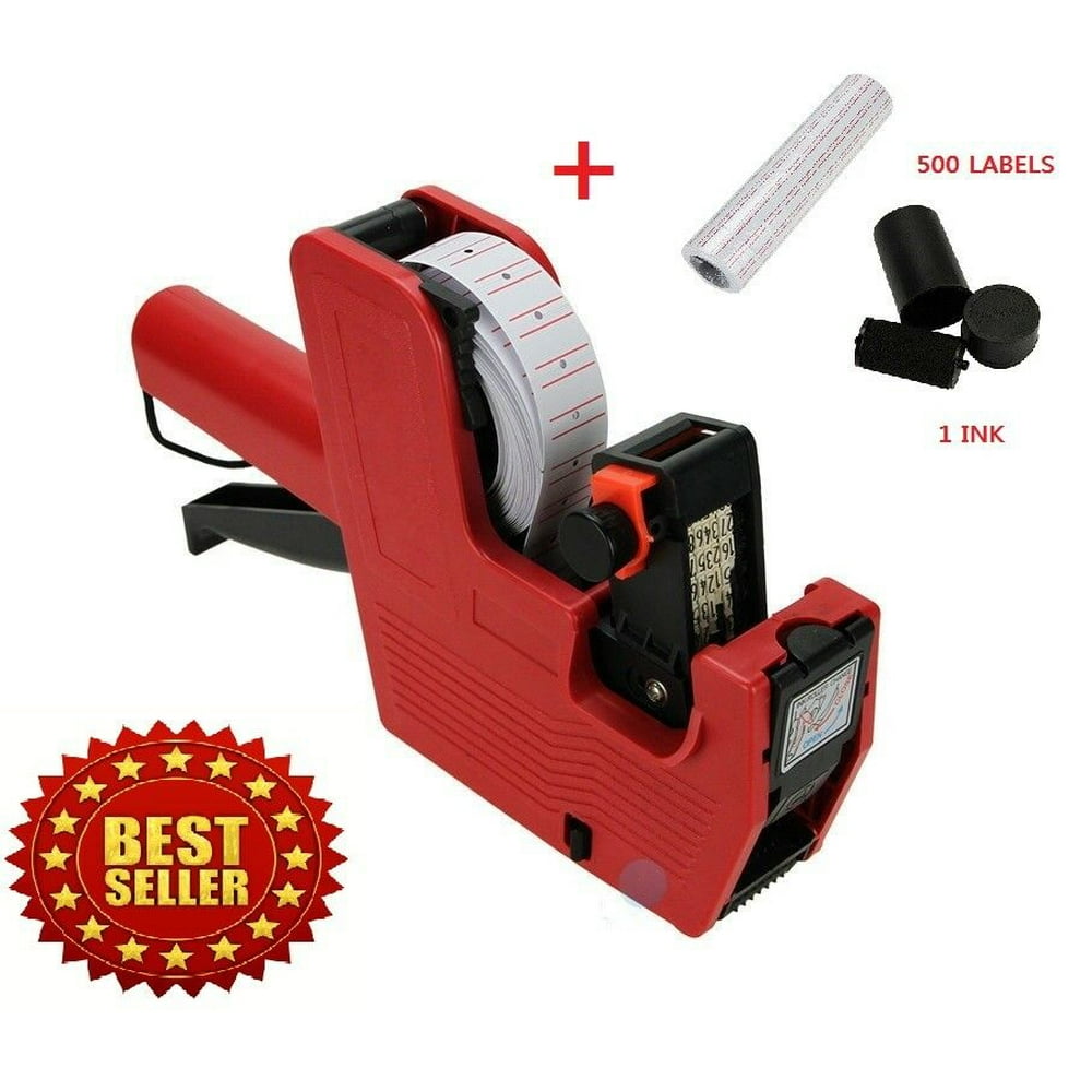 Price Tag Gun MX-5500 8 Digits EOS +5000 White w/ Red Lines Labels + 1 Ink - Walmart.com ...