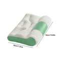 thumbnail image 3 of EazyTech Ergonomic Cervical Pillow Memory Foam Pillow for Side Back Stomach Sleepers, Orthopedic Neck Support Pillow for Adults, Home Travel Bed Pillows 12x20in Green, 3 of 7