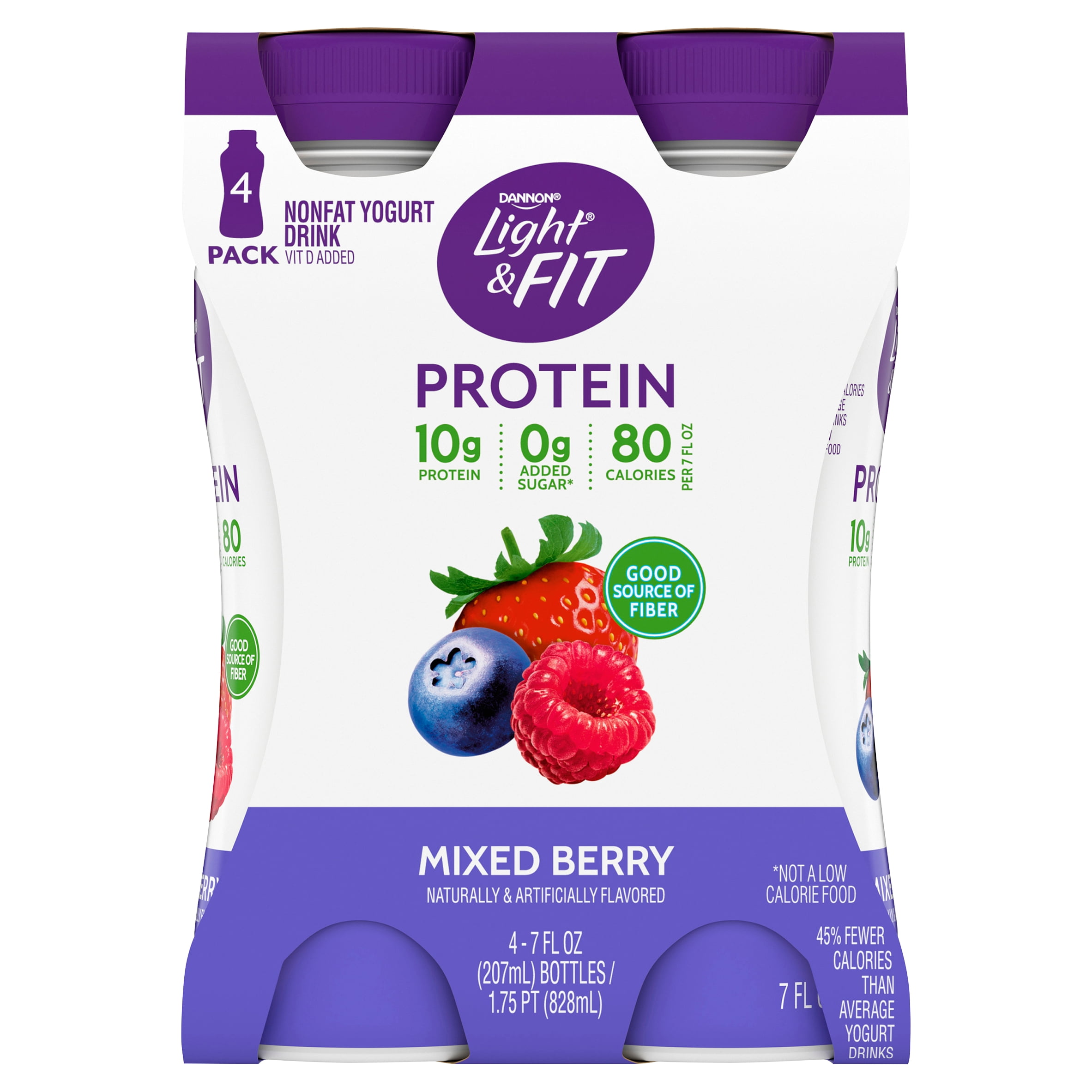 Dannon Light & Fit Protein Mixed Berry Nonfat Yogurt Drink, 7 fl oz, 4