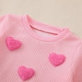 thumbnail image 6 of CPNG Toddler Baby Girls Adorable Heart Embroidery Set Fall Winter Crewneck Long Sleeve Pullover Tops and Sweatpants 2 Pcs Set(Pink,2-3 Years), 6 of 9