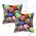 thumbnail image 3 of Bingfone Decorative Pillow Covers 18"X18" Easter Eggs1 Couch Pillow Cases Modern Farmhouse Covers For Couch Sofa Bed, 3 of 9