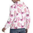 thumbnail image 3 of Hoodies for Men - Cute pink llama alpaca cactus Long Sleeve Comfrt Men'S Fashion Hoodies & Sweatshirts, Sweatshirts for Men Hoodies Pullover Clothing Clothes with Pouch, 3 of 7
