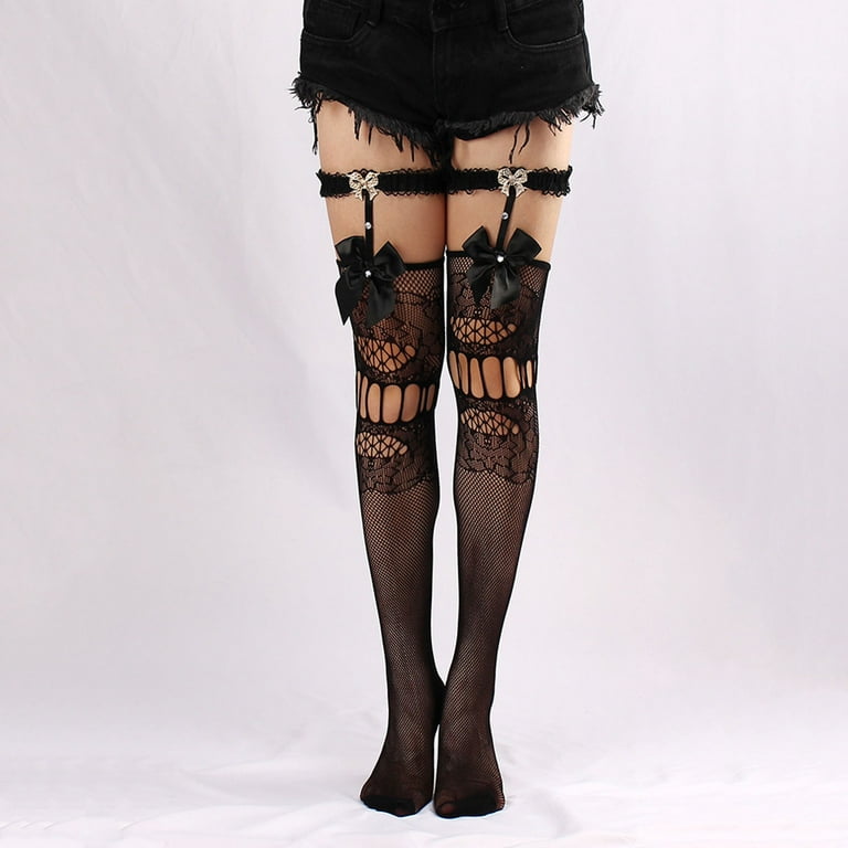 best thigh high stockings for garter belt Amazon.com: SOUTHRO 5 Pairs Black Thigh High Stockings Patterned Tights -Fishnet/Net,Garter Belts Set & Suspender Pantyhose for Women: Clothing,  Shoes & Jewelry main image 0