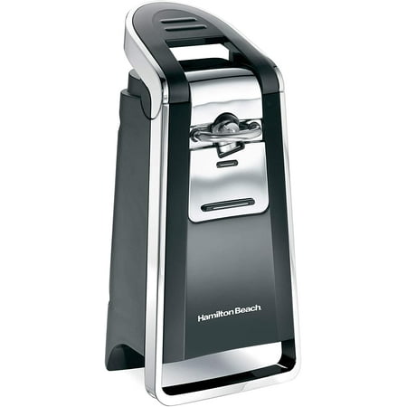 Hamilton Beach (76606ZA) Smooth Touch Electric Automatic Can Opener with Easy Push Down Lever, Opens All Standard-Size and Pop-Top Cans, Extra Tall, Black and Chrome