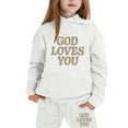 thumbnail image 2 of RTKFRFLM Toddler Girls Fall Sweatshirt Outfits Girls Outfits Set Winter Hoodie And Joggers Comfy Casual Kids Clothes With Stylish Clothes Sets,Size 3-4 Years, 2 of 3