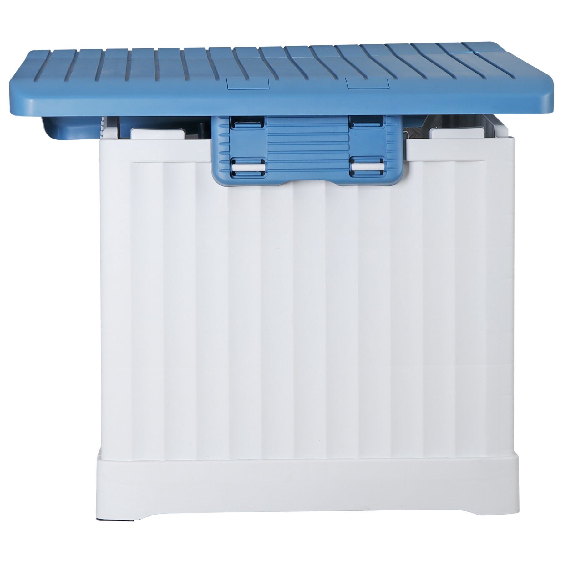 HomGarden 34.6-in Plastic Dog House Small Pet Puppy Adjustable Shelter W/Liftable Roof, Blue
