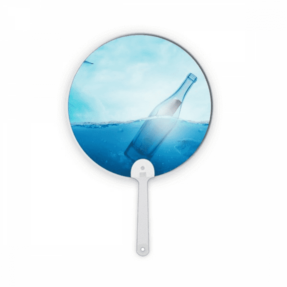 ocean glass science nature Plastic Round Handheld Fan Decorations Craft
