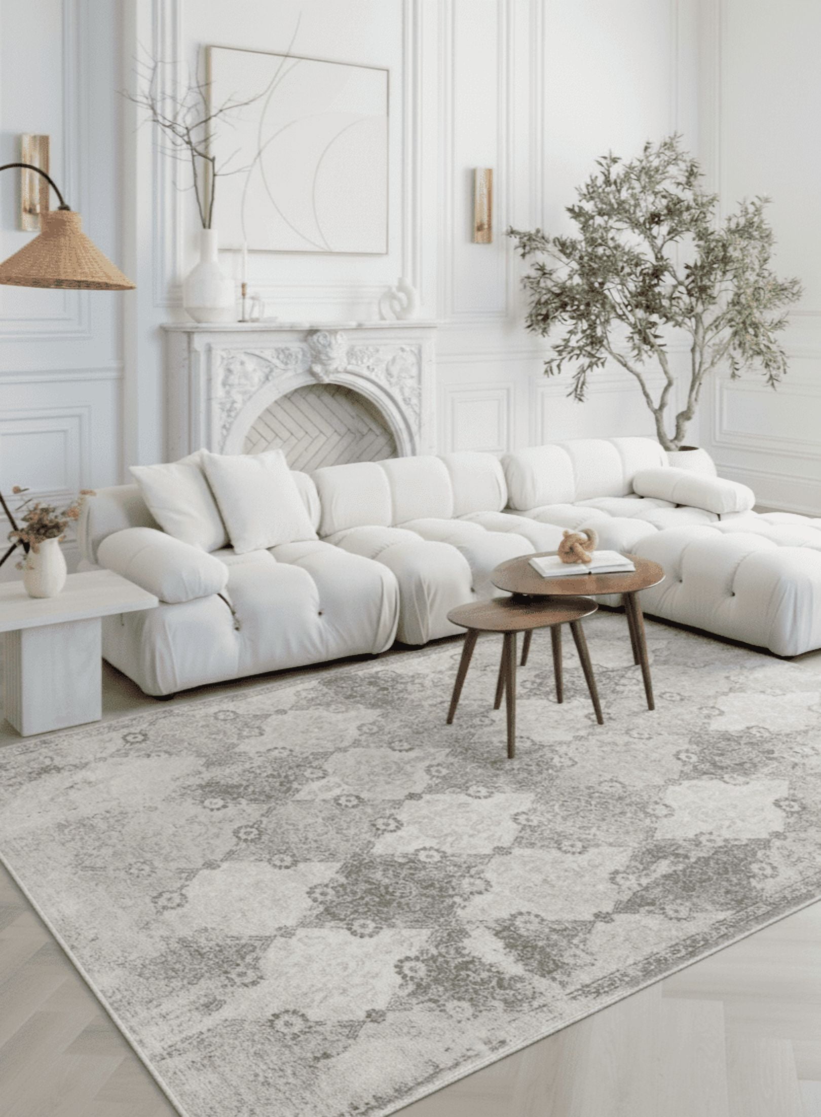 Tapis d'intérieur marocain Rug Branch Havana 2' x 17' (taille exacte : 2'3" x 17'), gris beige, contemporain - Entrée, couloir, salle de bain et cuisine