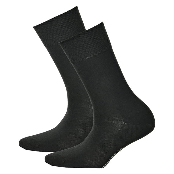 Hudson 2 pares de calcetines de mujer, medias de algodón Relax, cinturilla Comfort, Unicolor Negro 35-38
