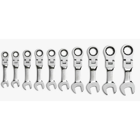 

Metric 72-Tooth Stubby Flex Head Combination Ratcheting Wrench Tool Set (10-Piece)