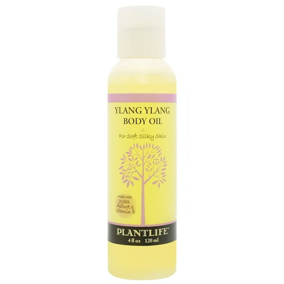 Plantlife Ylang Ylang Body & Bath Oil – Moisturizing Oil with Vitamin E, Apricot & Jojoba, 4 oz