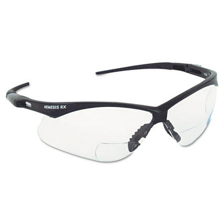 

V60 Nemesis Rx Reader Safety Glasses Black Frame Clear Lens +1.5 Diopter Strength | Bundle of 2 Each
