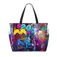 thumbnail image 1 of Fotbe Neon Free Play Bolsa de Viaje para Playa - Resistente al Agua, Bolsa Tote de Gran Capacidad y Ligera con 7 Bolsillos para Mujeres y Hombres, 1 of 7