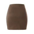 thumbnail image 4 of Made by Olivia Women's High Waist Faux Suede Side Split Bodycon Short Mini Skirt, 4 of 7