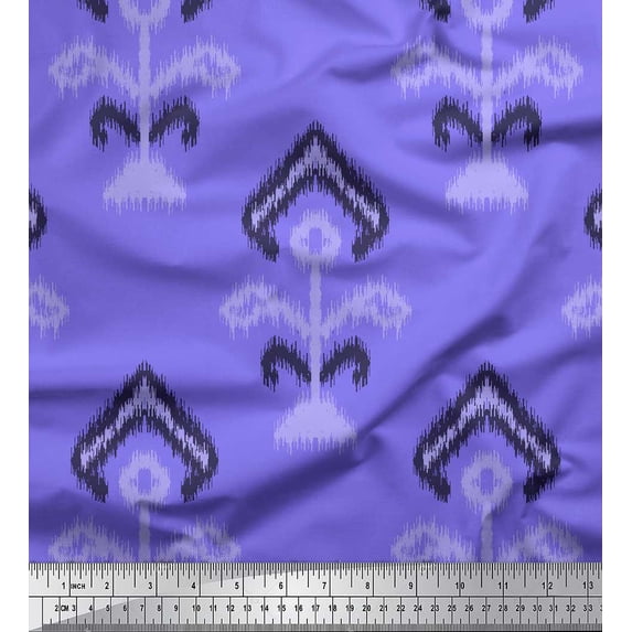 Soimoi Purple Rayon Fabric Ethnic Ikat Fabric Prints By Yard 56 Inch Wide