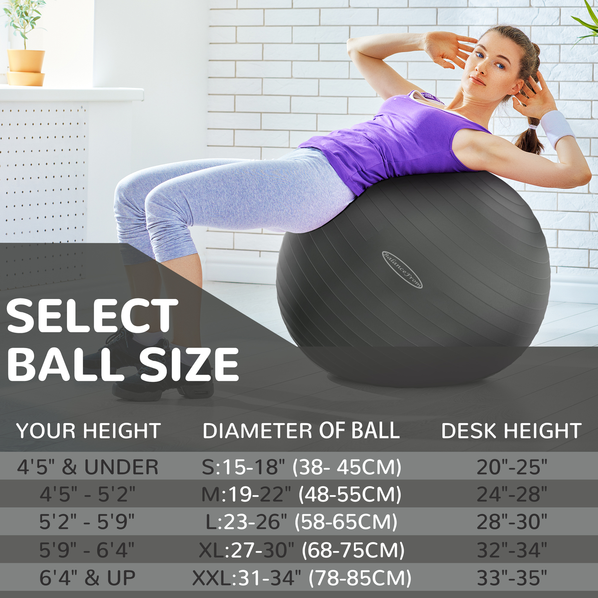 BalanceFrom Anti-Burst and Slip Resistant Exercise Ball