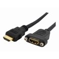 thumbnail image 1 of StarTech.com 3ft HDMI Female to Male Adapter, 4K High Speed Panel Mount HDMI Cable, 4K 30Hz UHD HDMI, 10.2 Gbps Bandwdith, 4K HDMI 1.4 Video, HDCP 1.4, HDMI Female to HDMI Male Cable - HDMI Panel Mount Connector - HDMI cable - HDMI female to HDMI male - 3 ft - black - molded - for P/N: CDP2HDMM2MB, DP2HDMM2MB, HDDVIMM3, HDMM1MP, HDMM2MP, HDMM3MP, HDPMM50, MDP2HDMM2MB, 1 of 4