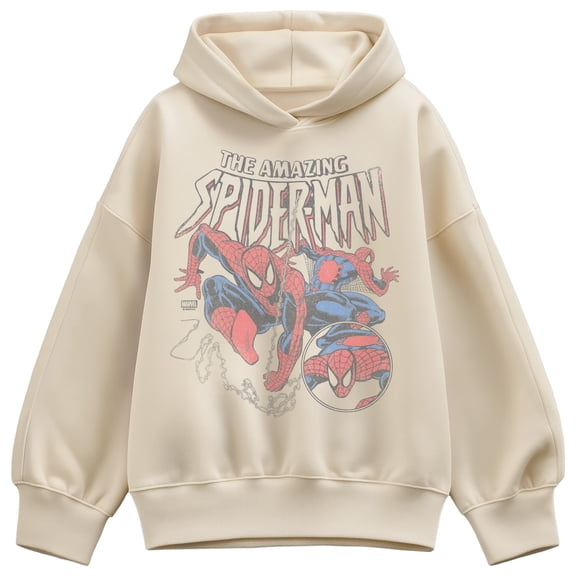 Marvel - Spider-Man Web Collage Oversized Fleece Hoodie Sweatshirt
