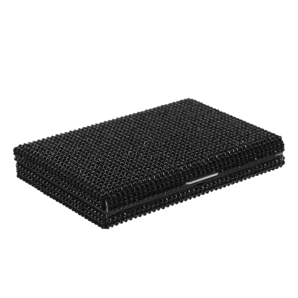 BESTYASH Portatarjetas Metálico Negro Compacto Para Tarjetas De Negocios Con Y Fácil