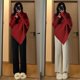 thumbnail image 3 of Suéter de cuello alto irregular estilo coreano suave para mujer, suéter holgado de primavera, estilo perezoso, suave y encerado para mujer, 3 of 6