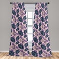 thumbnail image 4 of Ambesonne Botanical Curtains, Leaves Dots Retro Garden, Pair of 28"x84", Dark Slate Blue and Violet, 4 of 5