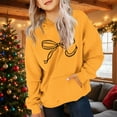 thumbnail image 1 of Cowsor Cute Hoodie for Teen Girls Trendy Bow Print Preppy Hooded Sweatshirts Kids Pullover Long Sleeve School Outfits, 1 of 7