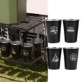 thumbnail image 3 of Camping Cup Set, Black Stainless Steel Coffee Mug Versatile 4pcs 350ml Stackable  for Hiking Picnics, 3 of 8