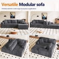 thumbnail image 4 of Nkurdsu 96" Modular Sectional Sofa, Boneless L-Shaped Cloud Couch, No Assembly Required, Modern Corduroy Sofa for Living Room, Dark Gray (Right Facing Chaise）, 4 of 8