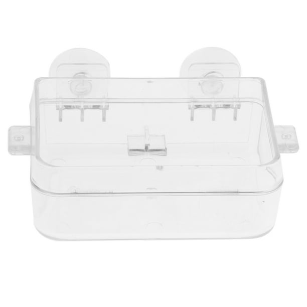 Cuenco de comida de agua para reptiles Sunnimix Tortuga transparente 8.5x6x3.5cm