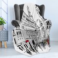 thumbnail image 4 of Urban Soft Flannel Fleece Blanket, Ink Illustration of Pedestrians on Busy Street with Buildings Modern Cityscape, Cozy Plush for Indoor and Outdoor Use, 60" x 80", Grey Black White, by Ambesonne, 4 of 5