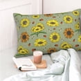 thumbnail image 4 of Kdxio Cotton Pillow Cases 14"x20" Pillowcases,Soft and Breathable Bedroom Pillow Cases-Sage Green With Sunflowers-No Pillow Core, 4 of 5