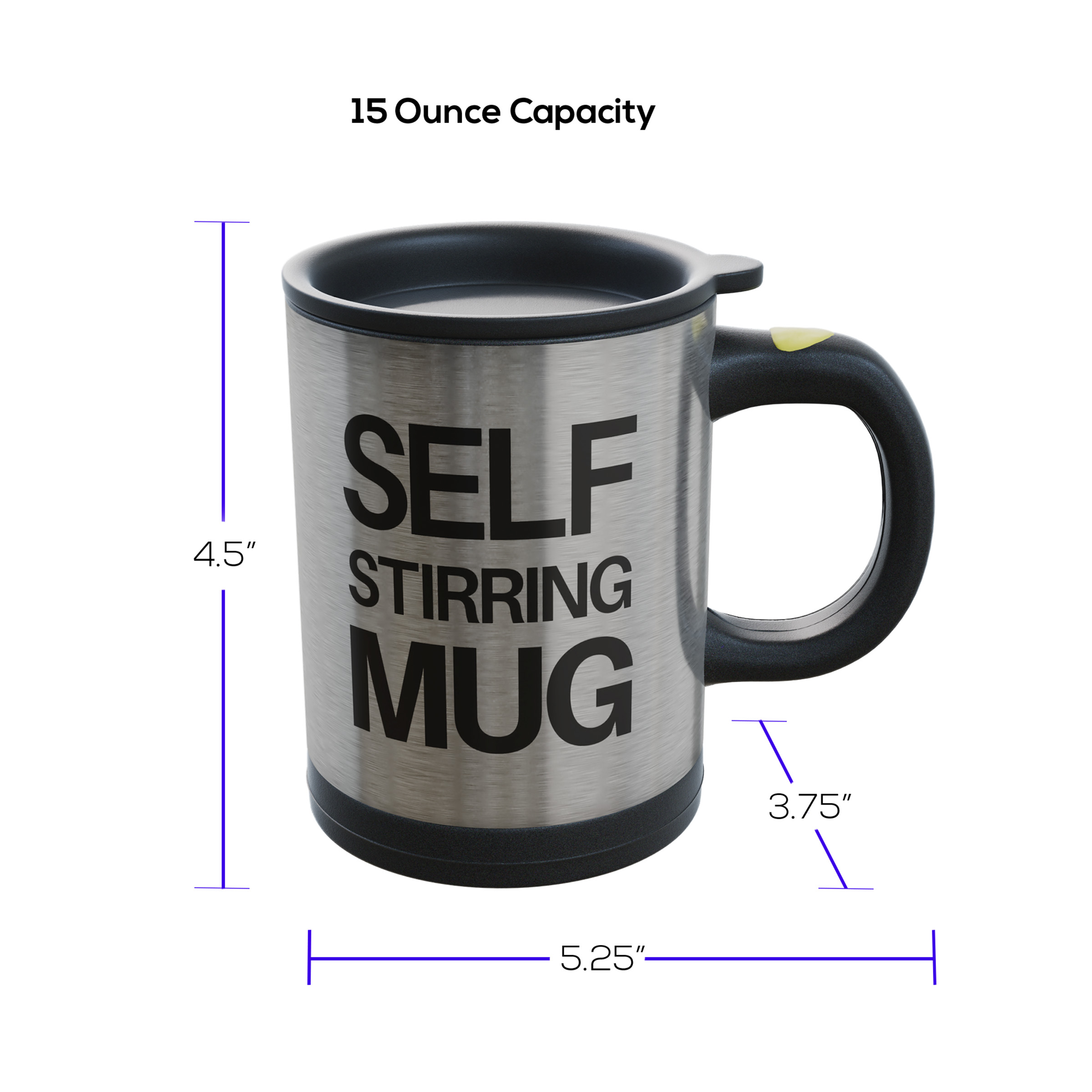 Self Stirring Mug- Reusable Auto Mixing Cup with Travel Lid for Protein Mix, Bulletproof Coffee, Chocolate Milk, Hot Cocoa by Chef Buddy, 15 ozChef Buddy Self Stirring Coffee Hot Chocolate - image 2 of 6