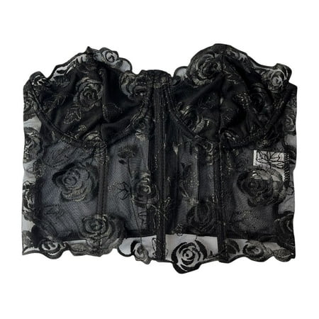 

nsendm Pajama Shirt Women Corsets for Women Waist Lace Up Vintage Bustier Top Blouses Women Women Vest Black Large