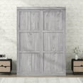 thumbnail image 2 of Euroco Pine Wood Full Size Murphy Bed, Convertible Wall Bed into Cabinet for Kids Teens, Gray, 2 of 12