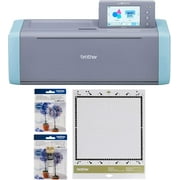 Brother ScanNCut SDX125e DIY Cutting Machine with Scanner, Plus Thin Fabric Auto Blade and Holder, CADXMATF12 Fabric Mat
