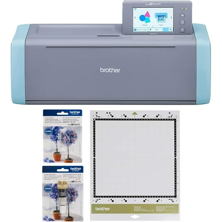 Brother ScanNCut SDX125e DIY Cutting Machine with Scanner, Plus Thin Fabric Auto Blade and Holder, CADXMATF12 Fabric Mat