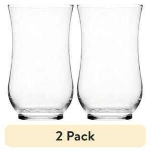 Mainstays Curved Clear Glass Hurricane Pillar Candle Holder, 11 in