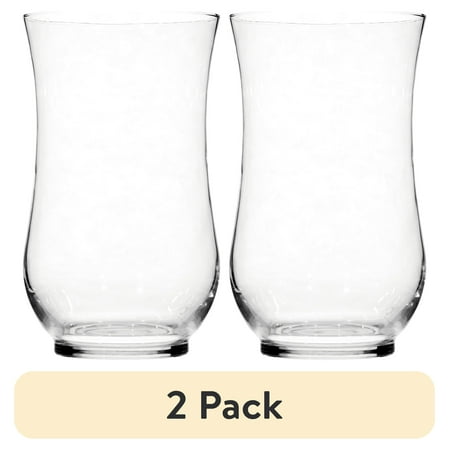 Mainstays Curved Clear Glass Hurricane Pillar Candle Holder, 11 in